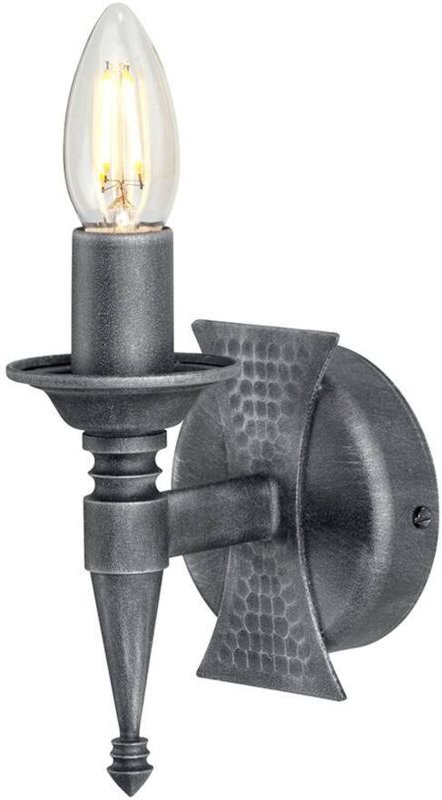 Elstead - Saxon - 1 Licht Innenkerze Wandleuchte Silber, Schwarz, E14