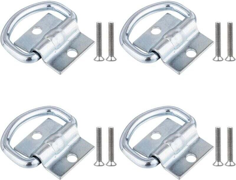 Vtizikl 4er-Set D-Ring-Zurrösen, Planen-Zurrösen mit Schrauben für Boote, LKWs, Transporter und Häuser