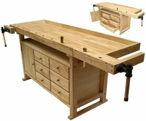 Massivholz Hobelbank 06046 Werkbank 2010 Schrank Arbeitstisch Hobel Werktisch