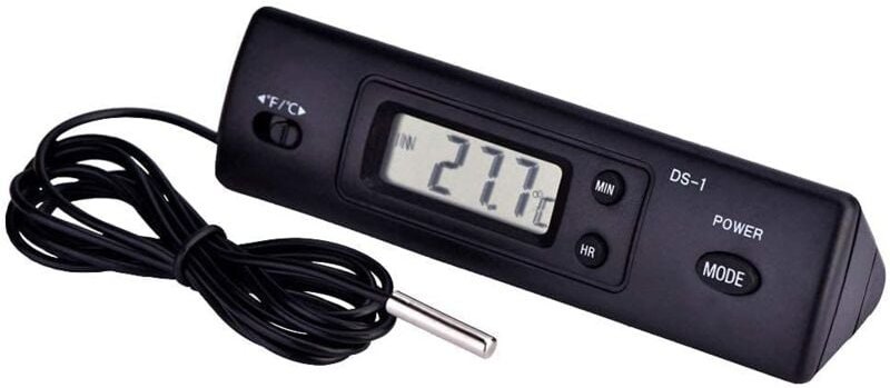 Alovez - LCD-Digital-Temperaturmessgerät, Thermometer, Feuchtigkeitsmessung, verdrahteter Sondensensor für Kühlschrank, ...