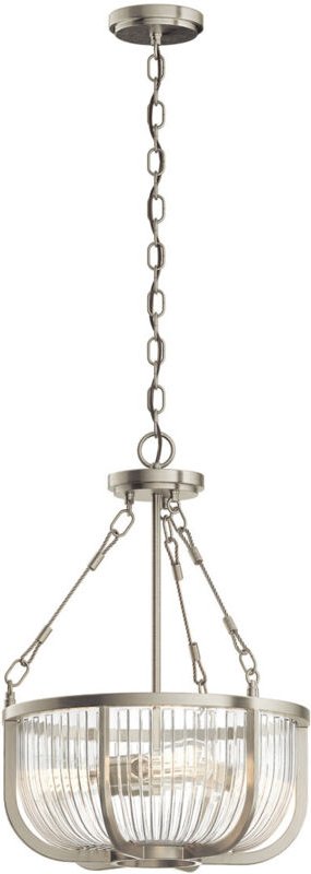 Kichler Roux Zylindrische Pendel-Deckenleuchte aus gebürstetem Nickel - Elstead