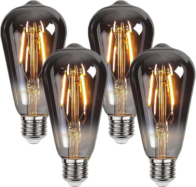 Edison-Glühbirne, 4 Stück, E27 ST64 4 W, Vintage-LED-Glühbirne, dekorative Lampe, Retro-Glühbirnen, antike Glühbirne, wa...