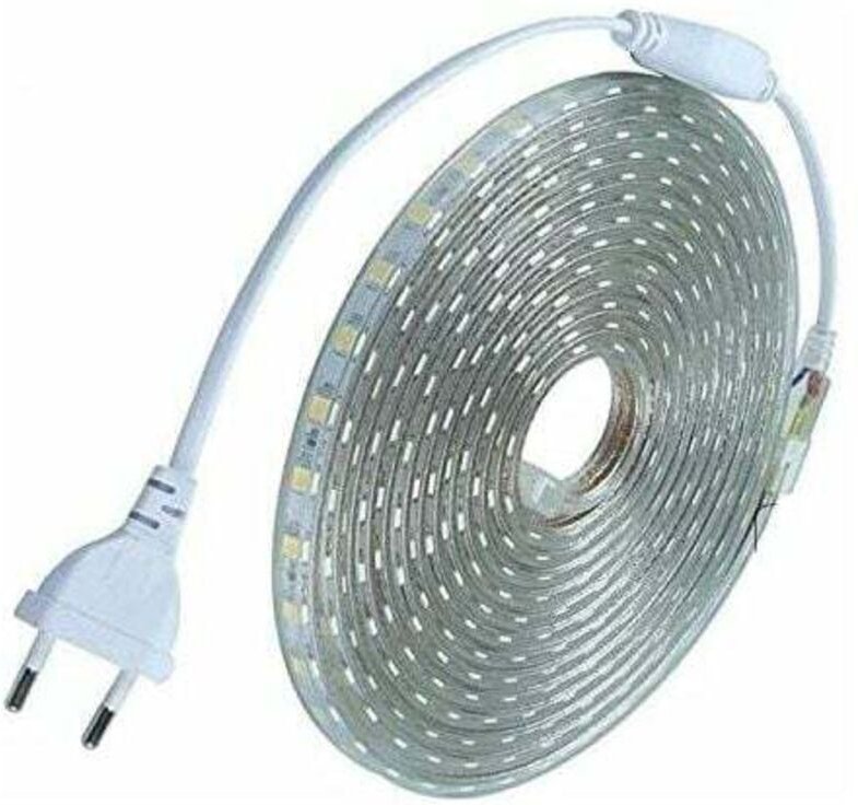Tigrezy - Komplettes LED-Streifen-Set, 10 Meter, 220 v, wasserdichtes Silikon, IP68, kaltweiß 6000 °k, SMD5050, 60 LEDs/...