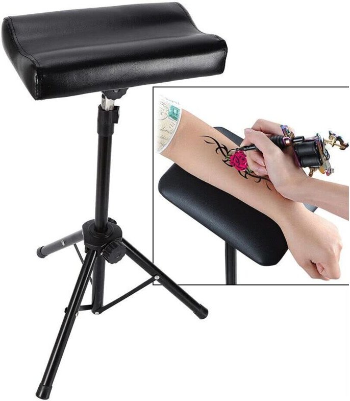 Tattoo Armlehne Fußstütze,Schwere Beinauflage Armlehne Dreibein verstellbar,Abnehmbare Tattoo-Armlehnen