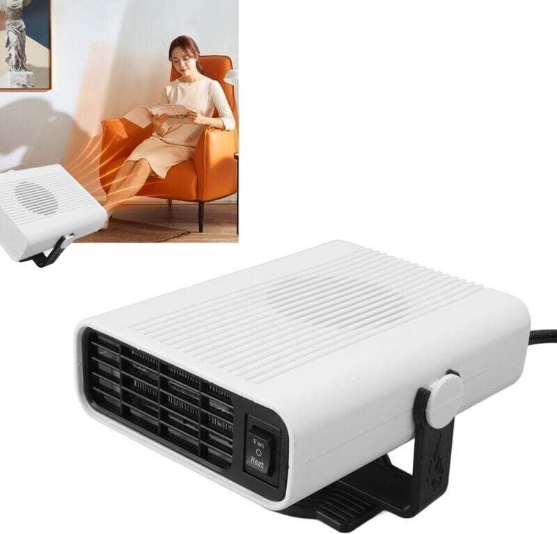 ZVD - Chauffage soufflant abs 24 v, silencieux, réglable à 360 degrés, avec prise allume-cigare, dégivreur de pare-brise...