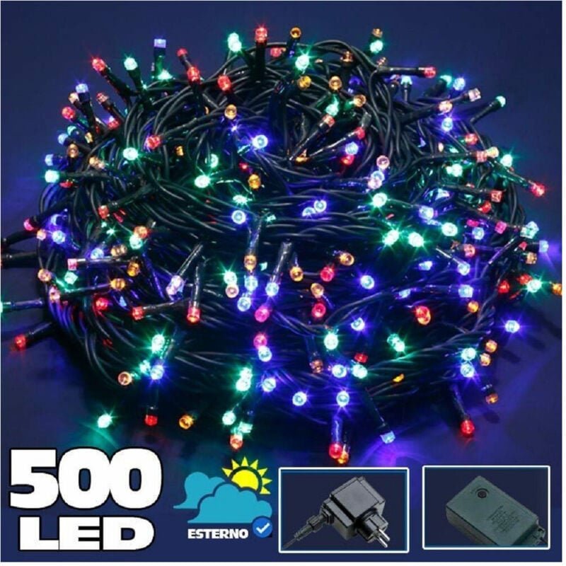 Thumbnail - Trade Shop Traesio - Trade Shop - lichterkette 500 led lichter mehrfarbig glühwürmchen controller 8 funktionen outdoor -