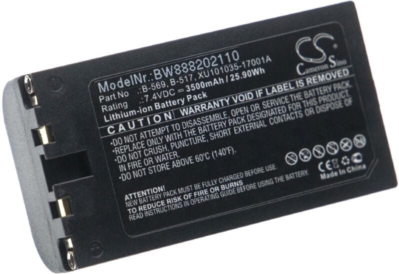 Vhbw - 1x Akku kompatibel mit Graphtec GL800, GL820, GL800E, GL840, GL820E, GL900E-4, GL900 Messgerät (3500 mAh, 7,4 v, ...