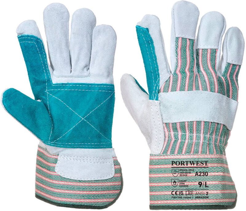 Docker Handschuhe mit doppelter Innenhand, Grau, XL – Größe 10