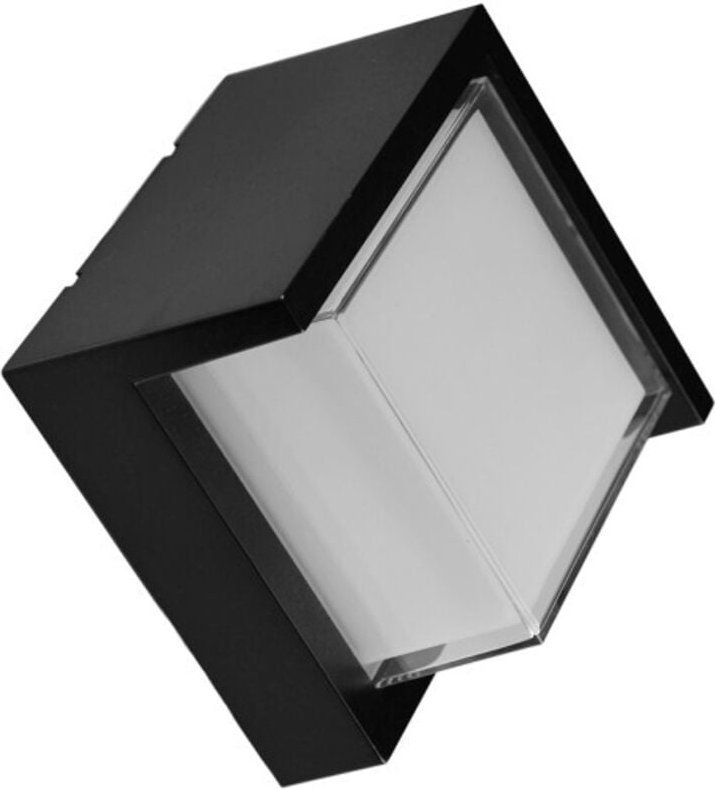 Fabrilamp - Wandleuchte außen 12w 3000k anoa schwarz ip65 16x16x10,2 cm 600lm