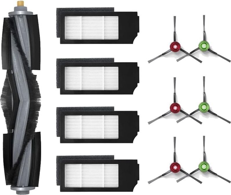 Zubehör für Ecovacs Deebot X1 Omni, Ersatzzubehör für Ecovacs Deebot X1 Turbo, 1 Hauptbürste, 4 Filter und 6 Seitenbürst...