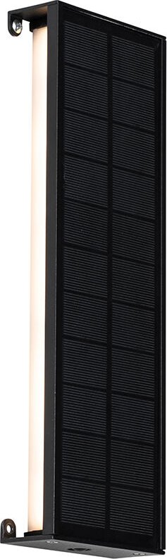 Qazqa - Außenwandleuchte schwarz 30 cm inkl. led 4-stufig dimmbar mit Solar - Serena