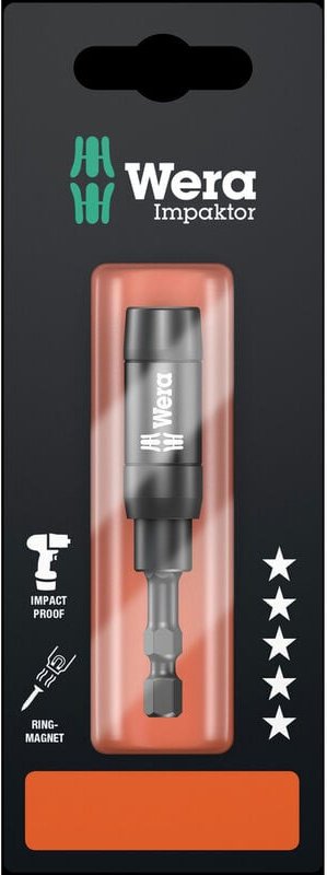 897/4 imp r sb Impaktor Halter mit Ringmagnet und Sprengring, 1/4' x 75 mm - Wera