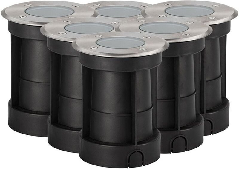 Set mit 6 Einbaustrahlern IP67 canyon pro edelstahl 304 GU10 + automatischer Anschluss