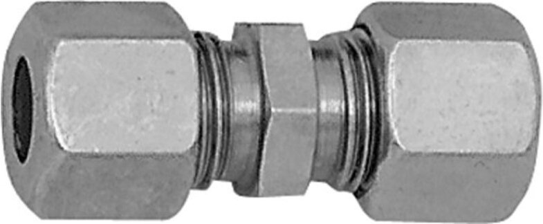 Gerade Verschraubung, Rohr-Außen-Ø 6 mm, Stahl verzinkt - Riegler