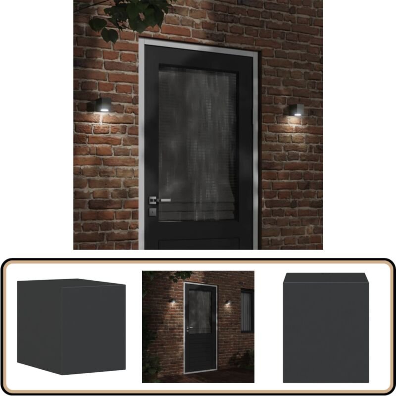 Thumbnail - Vidaxl - Außenwandleuchte Schwarz Aluminiumdruckguss - Outdoor Wandleuchte - Gartenleuchte - led Wandleuchte - Edelstahl...