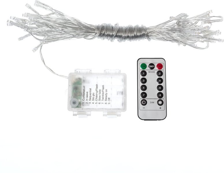 Efectoled - LED-Girlande Aussen mit Batterie für Sonnenschirm 2m 3000K Warmweiß