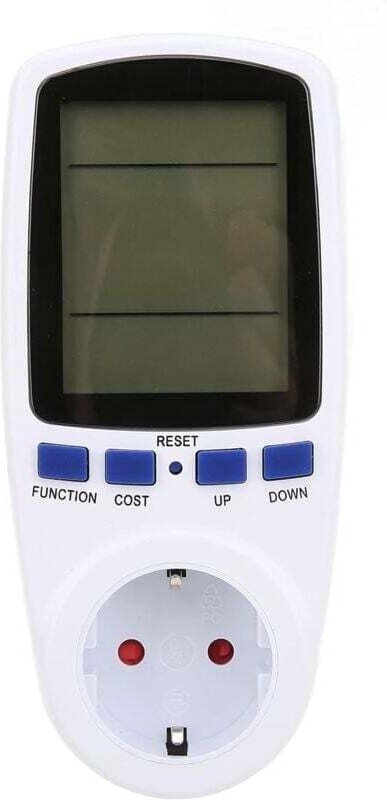 Stromzähler mit hintergrundbeleuchtetem LCD-Display, Überlastwarnung, Watt-, Volt- und Ampere-Messung für den Haushalt, ...