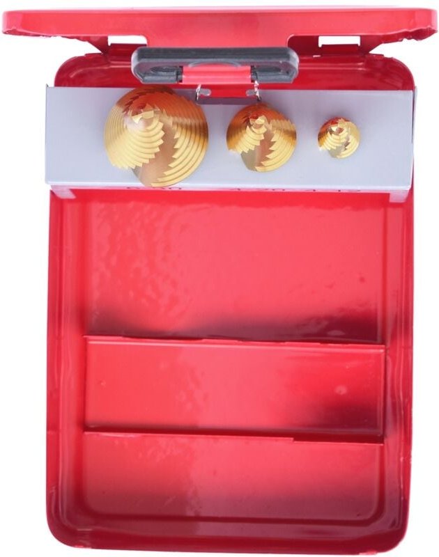 Ks Tools hss TiN Stufenbohrer-Satz, Stahlblechkassette 3-tlg.