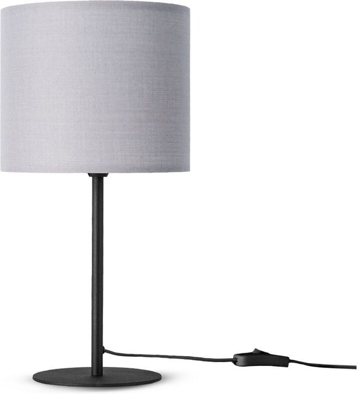 Tischlampe Wandleuchte Wohnzimmerlampe Schlafzimmer Lampenschirm Stoff Uni Tischleuchte - Schwarz, Grau (Ø18 cm) - Paco ...