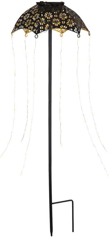 Globo Lighting - Solarlampe Außenleuchte mit Erdspieß Gartendeko Regenschirm Terrassenlampe, schwarz kuper, 60x led warm...