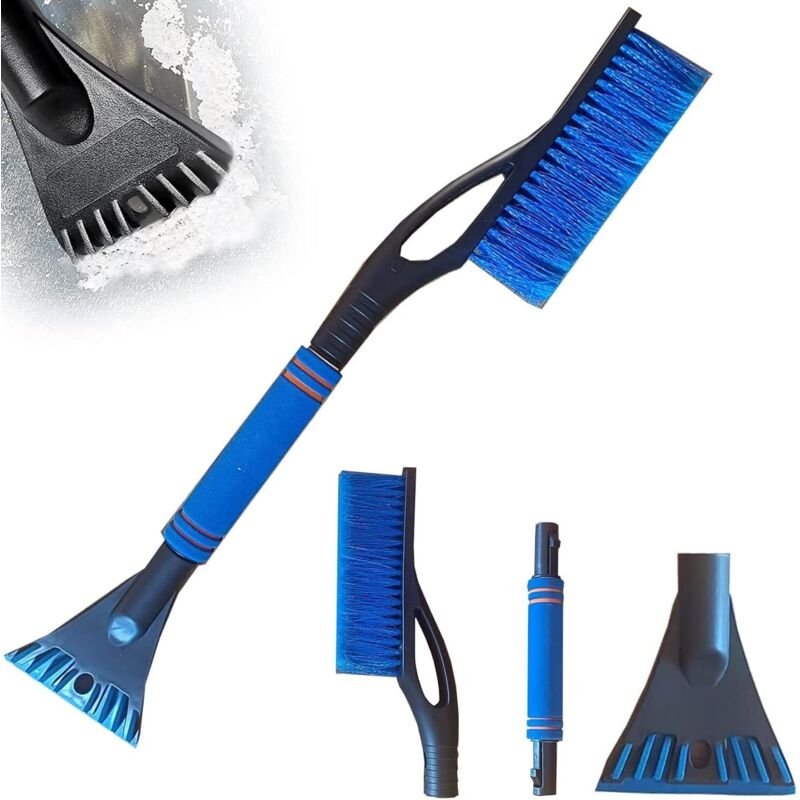 Auto-Schneebürste, 2-in-1-Eiskratzer und Schneebürste, abnehmbarer Schneekratzer und Schneebesen, teleskopierbare Auto-E...