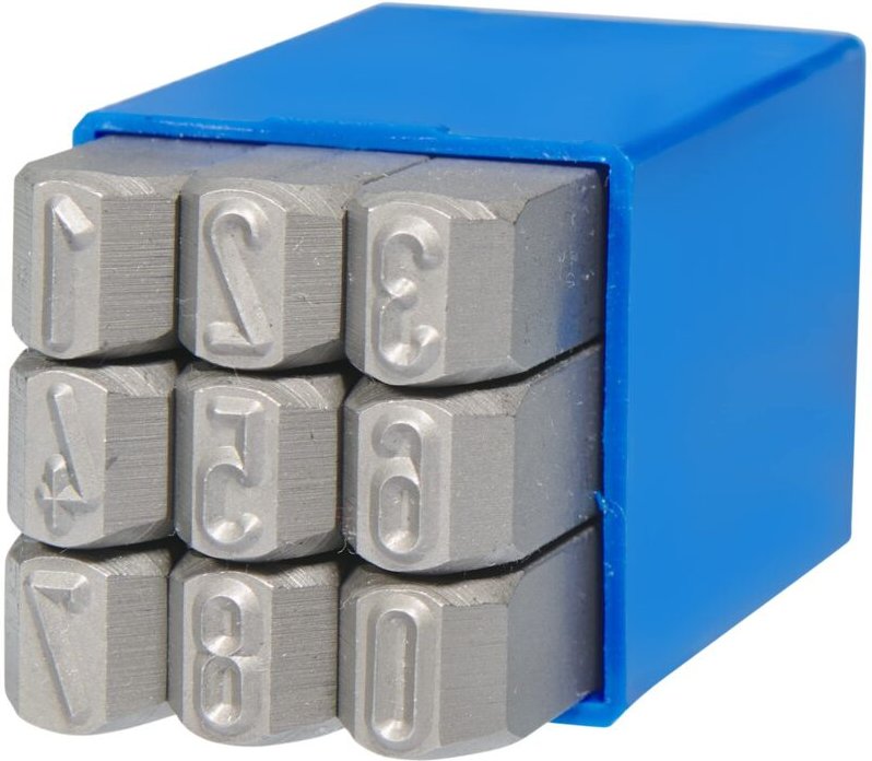 Gravurem - Schlagzahlen Stanzset DIN1451 Zahlenstanzer Schlagstempel 0-9 Schrifthöhe 5 mm