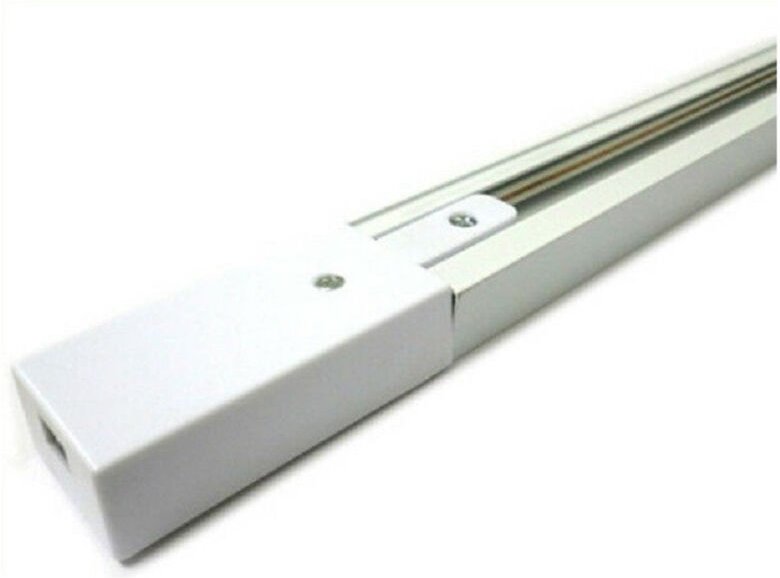 Trade Shop Traesio - Trade Shop - 2MT elektrifizierte schiene 2POLIG verstärkt einphasig weiss schienenlicht TRACK-2B -