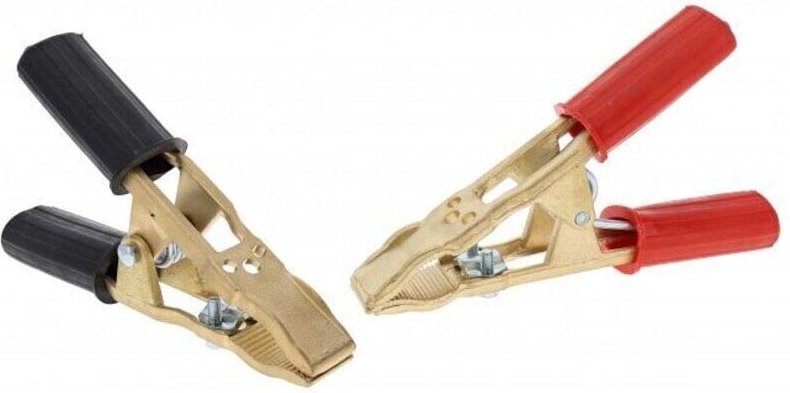 400-A-Starthilfeklemmen aus Messing – 2er-Pack – Hohe Leitfähigkeit für Kabel bis 50 mm² – Rot und Schwarz