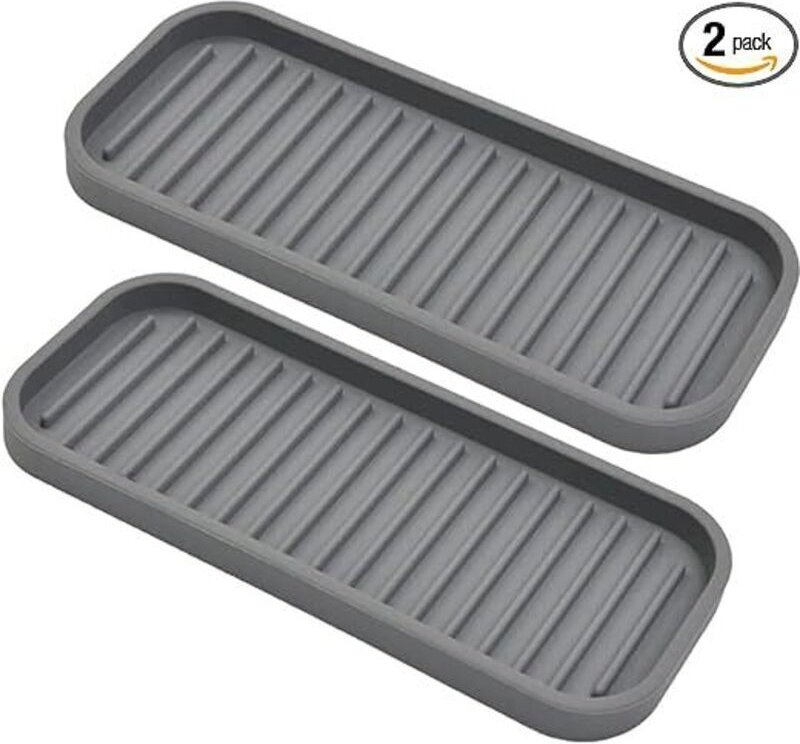 2er-Set Silikon-Schwammhalter – Spülmittelhalter für die Küchenarbeitsplatte, wasserdichte Schwammablage für Spülbecken,...