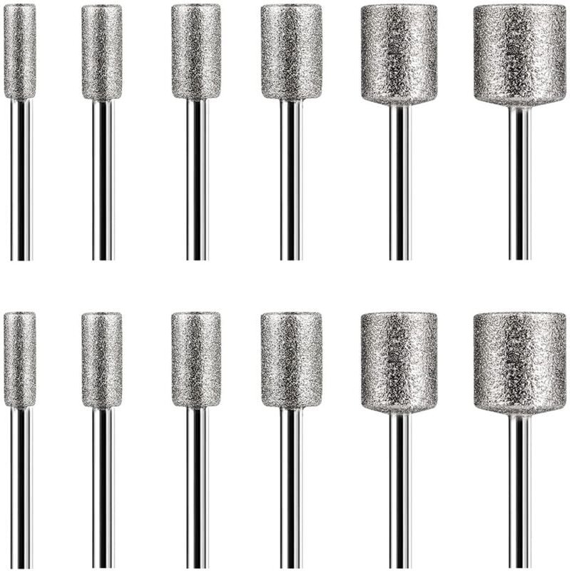 Tlily - 12PCS Diamant-Frässtifte für Steinfelsen, Keramik, Drehwerkzeuge