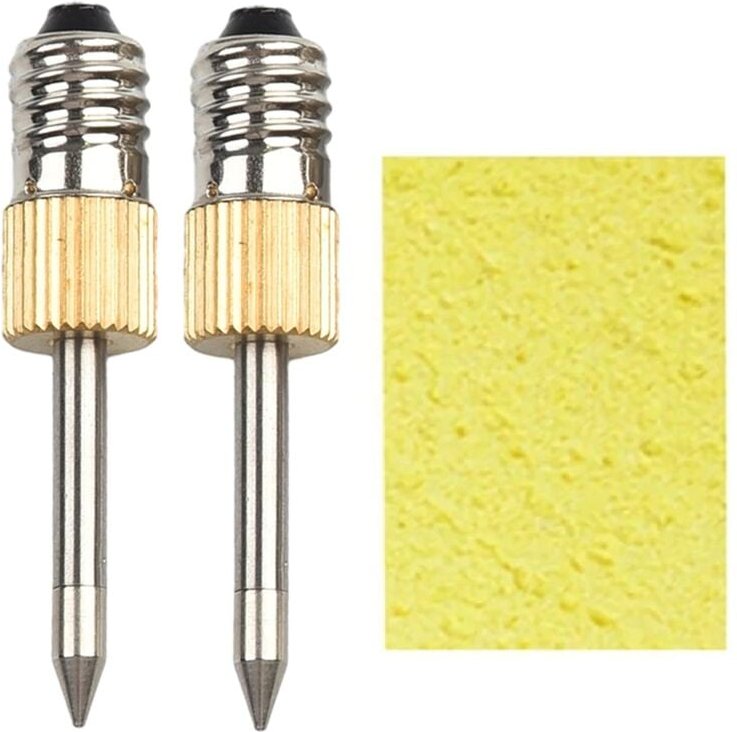 Tlily - 2 Stück Lötkolbenspitze mit Schwamm E10-Schnittstelle Schweißspitzen USB-Lötspitze Lötwerkzeug-Set Typ b