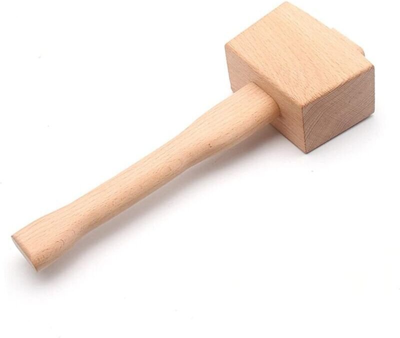 Zimmermannshammer aus Holz, Hammer mit Stiel, Buchenholz, abgewinkelter Schlag für Heimwerkerarbeiten, 245 mm