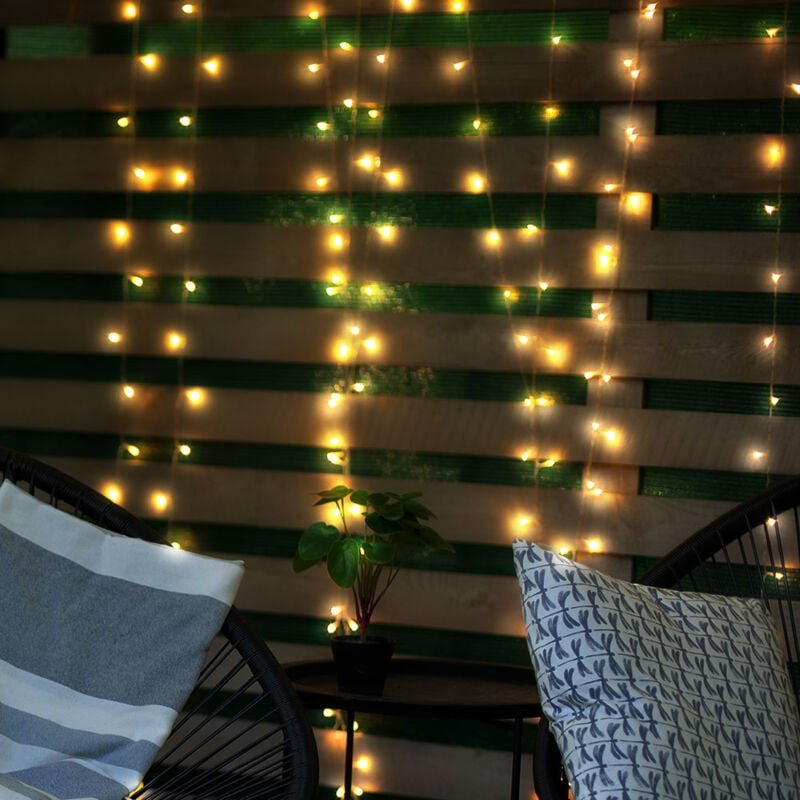 Thumbnail - LED Lichterkette Gartenlampe Außenleuchte Partylicht Leuchtkette, Kunststoff transparent, 120x 198lm 2700K warmweiß, IP4...
