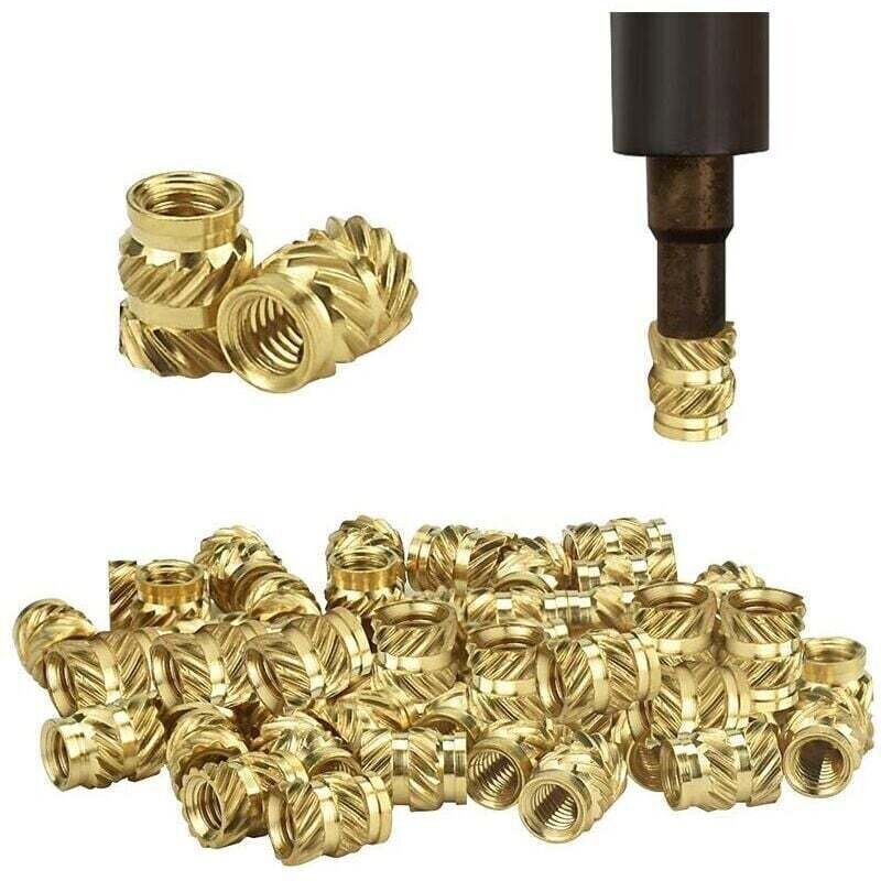 50 Stück Messingmuttern mit Innengewinde, Gewindeeinsätze M3, oxidationsbeständig, korrosionsbeständig, verformungsbestä...