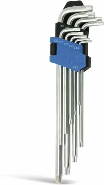 Bgs Technic - Winkelschlüssel-Satz extra lang T-Profil (für Torx) T10 - T50 9-tlg.