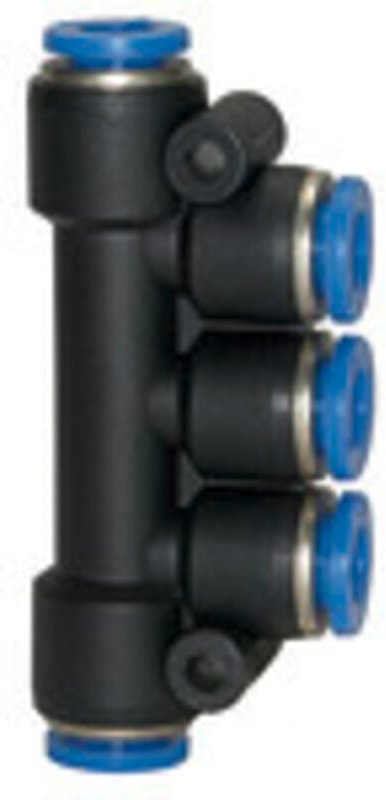 T-Mehrfachverteiler, Steckanschluss »Blaue Serie«, Schlauch-Ø 5x8 - Riegler