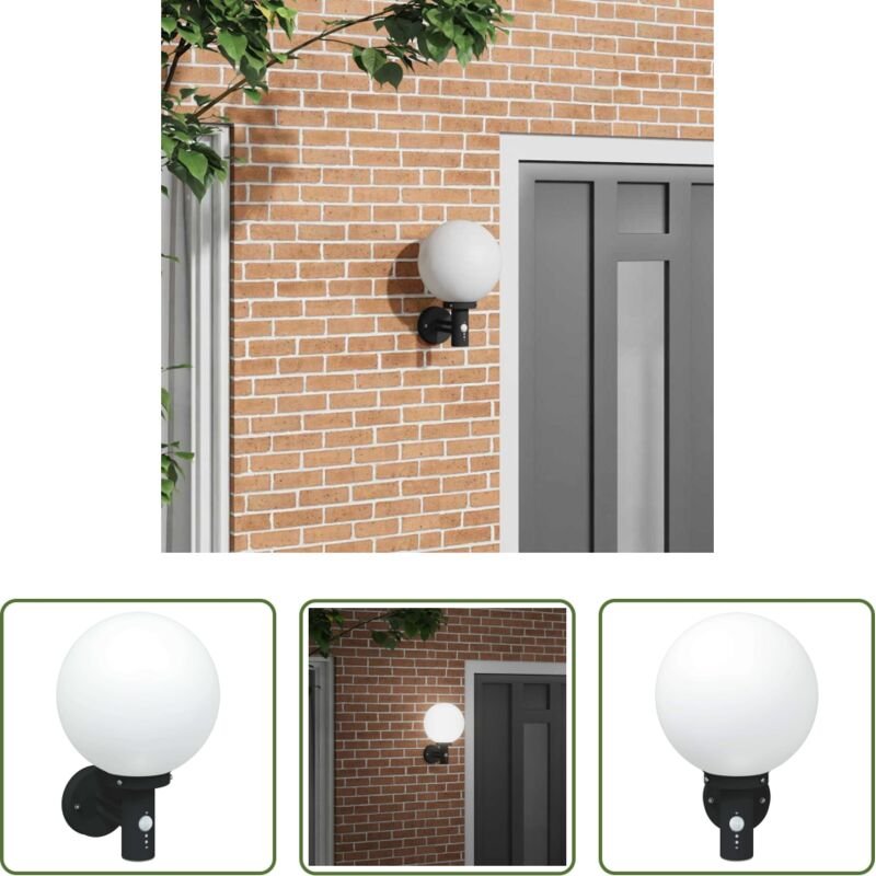 vidaXL Edelstahl Lampe - Außenwandleuchte Schwarz 28 x 25 x 38 cm Edelstahl und Plastik