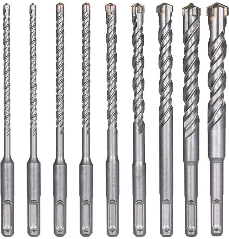 Thumbnail - Betonbohrer, 9 Stück (5 mm, 16 x 160 mm), Fliesenbohrer, SDS-Plus-Elektrohammerbohrer für Bohrhämmer, Kreuzbohrer für Be...