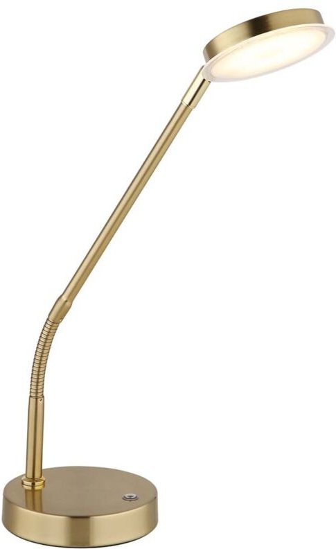 Tischleuchte Beistelllampe Metall messingfarben LED Touchdimmer Flexo H 53 cm