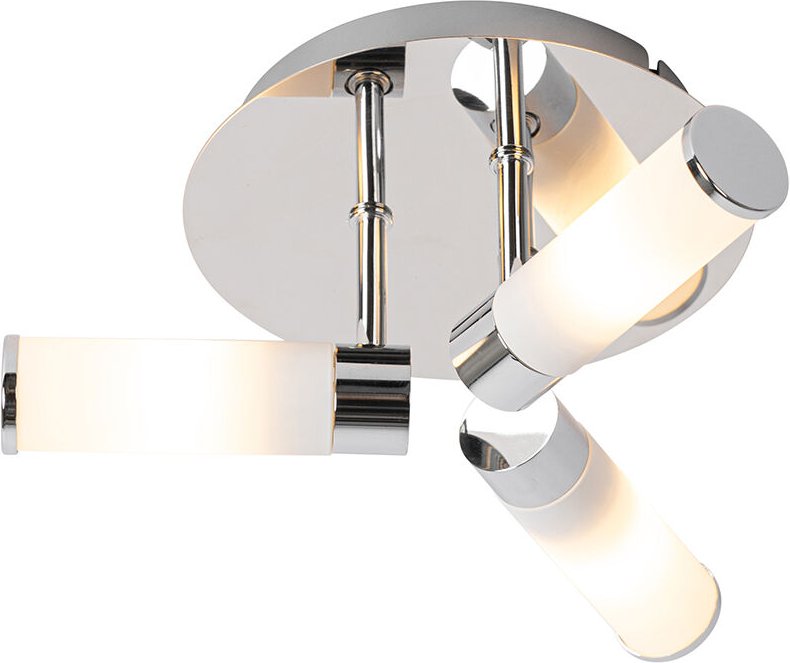 Qazqa - Moderne Badezimmer-Deckenleuchte Chrom 3-flammig IP44 - Bath