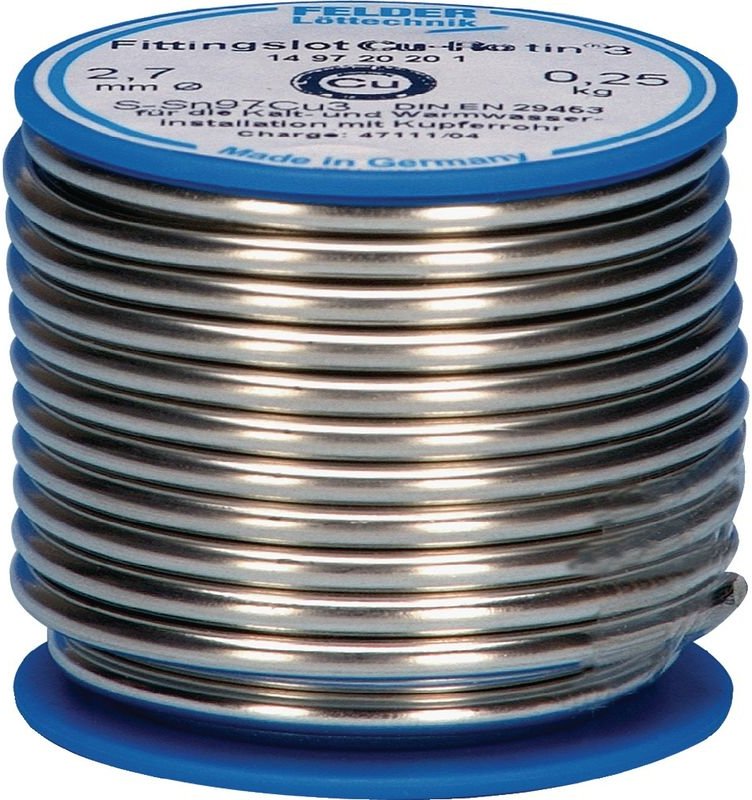 Felder - Cu-Rotin® 3 Lötzinn, bleifrei Spule Sn97Cu3 0.250 kg 2.7 mm