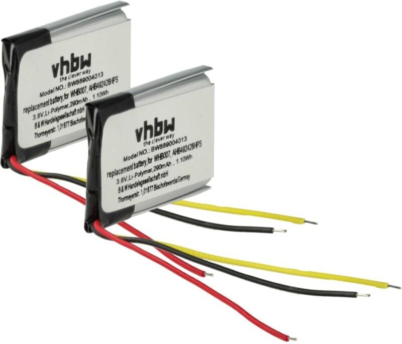 Vhbw - 2x Akku kompatibel mit Jabra Engage 75, 65 Wireless Headset Kopfhörer (290 mAh, 3,8 v, Li-Ion)