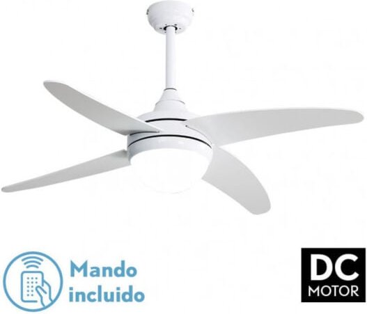 Ventilator 2xe27 dc klod white 4 asp.6 vel.117d w/remote und timer