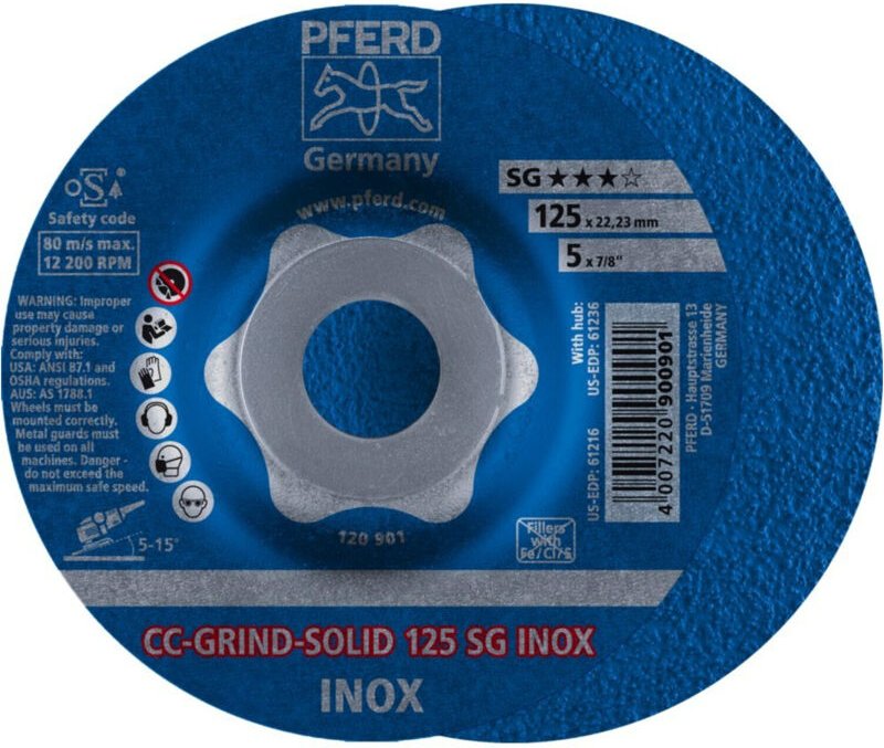 Schleifscheibe CC-Grind Solid inox 125mm Pferd