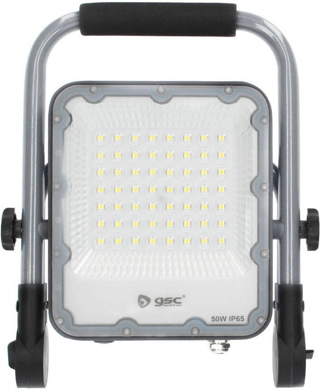 GSC - LED-Aluminiumprojektor mit mobiler Halterung 50 w 6500 k IP65 Grau