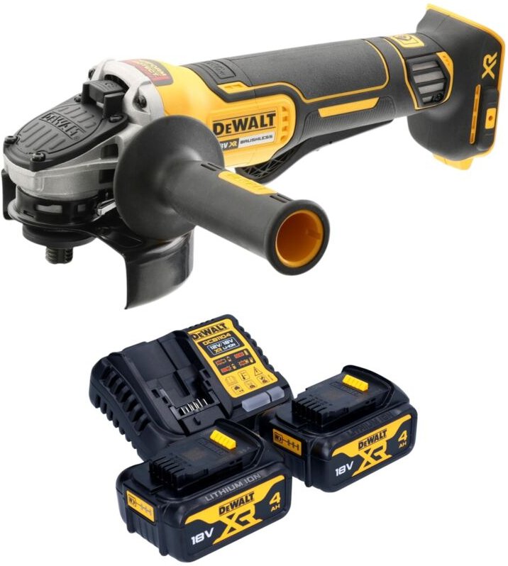 DeWalt DCG 406 M2 Akku Winkelschleifer 18 V 125 mm Brushless + 2x Akku 4,0 Ah + Ladegerät