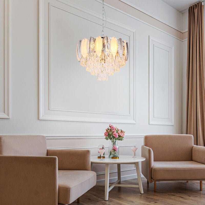 Pendellampe Hängelampe Esstischleuchte Kronleuchter Kristalle rauch h 139 cm