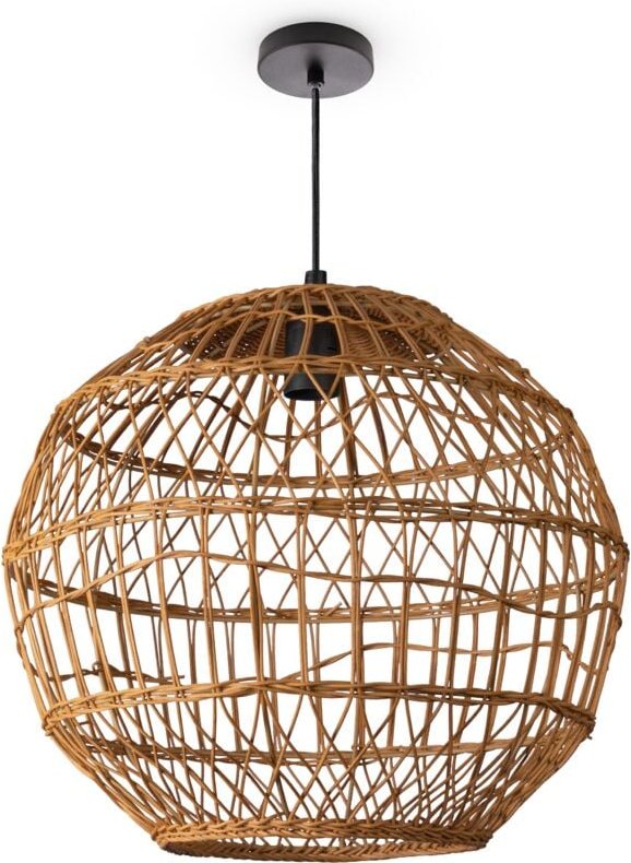 Pendelleuchte Wohnzimmer Boho Korbleuchten Pendellampe Rattan Hängeleuchte Natur (Ø40cm), Pendelleuchte - Typ 6 - Paco H...