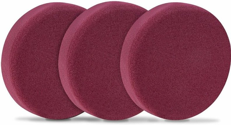 Polierscheiben/Polierpads Schaumstoff für Poliermaschinen - 150mm, 3 Stück - Rot