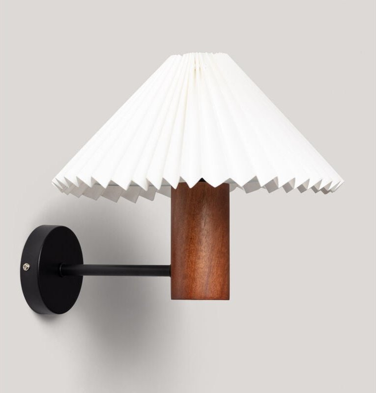 Wandleuchte aus Holz Leonessa Gebrochenes Weiß